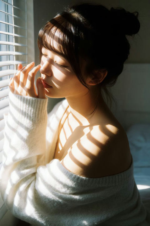 百叶光影少女写真